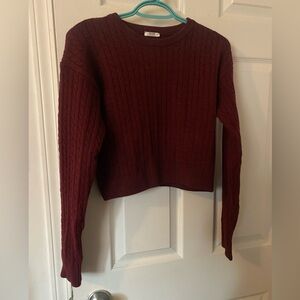 Ardene Maroon Cable Knit Sweater